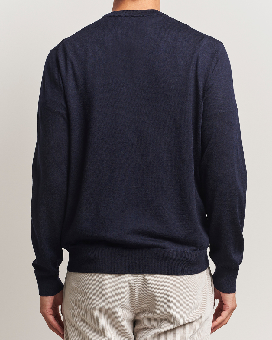 Herr | Tröjor | Eton | Merino Knitted Crew Neck Navy