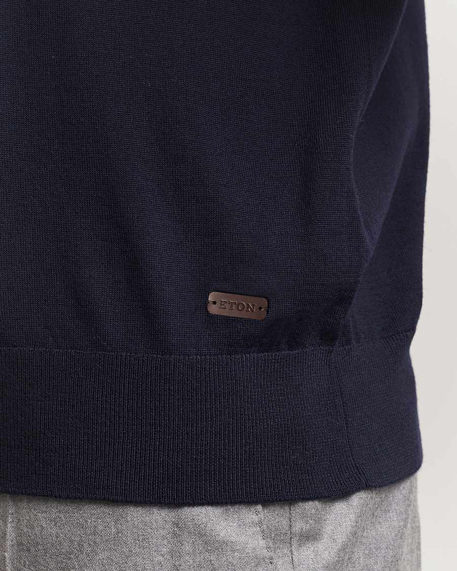 Herr | Tröjor | Eton | Merino Knitted Polo Navy