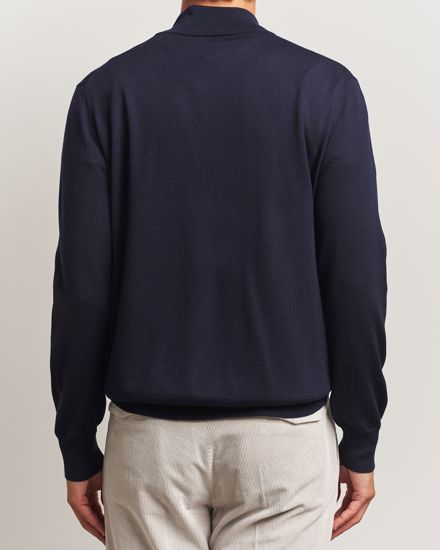 Herr | Tröjor | Eton | Merino Knitted Half Zip Navy