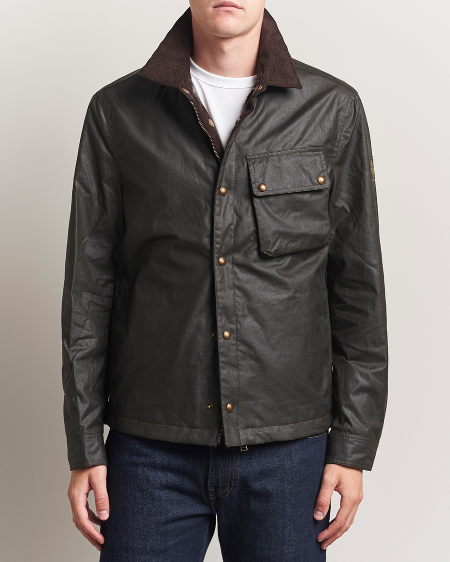 Herr | Jackor | Belstaff | Ground Wax Jacket Faded Olive