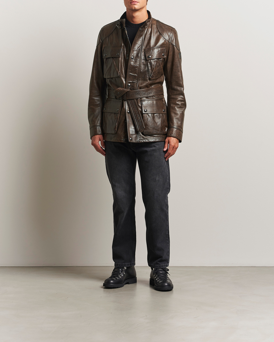 Herr | Jackor | Belstaff | Trailmaster Panther Leather Jacket Dark Earth