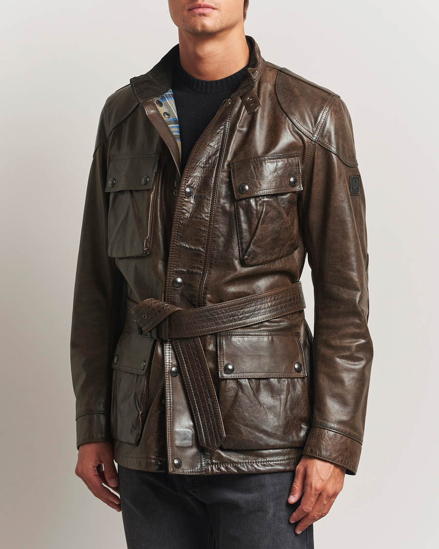 Herr | Jackor | Belstaff | Trailmaster Panther Leather Jacket Dark Earth