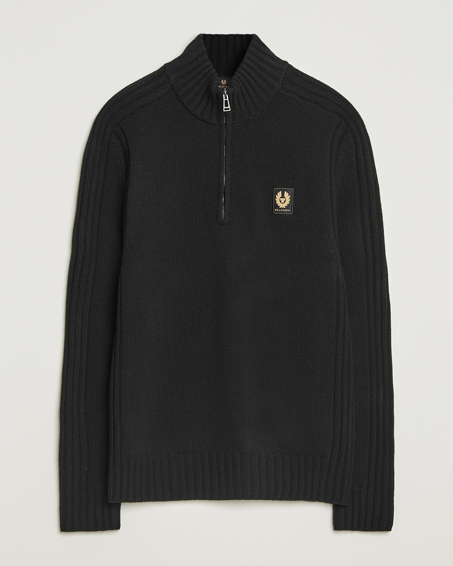 Herr | Tröjor | Belstaff | Watch Wool Knitted Quarter Zip Black
