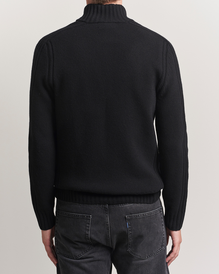 Herr | Tröjor | Belstaff | Watch Wool Knitted Quarter Zip Black