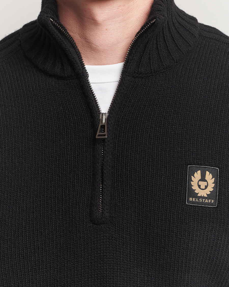 Herr | Tröjor | Belstaff | Watch Wool Knitted Quarter Zip Black