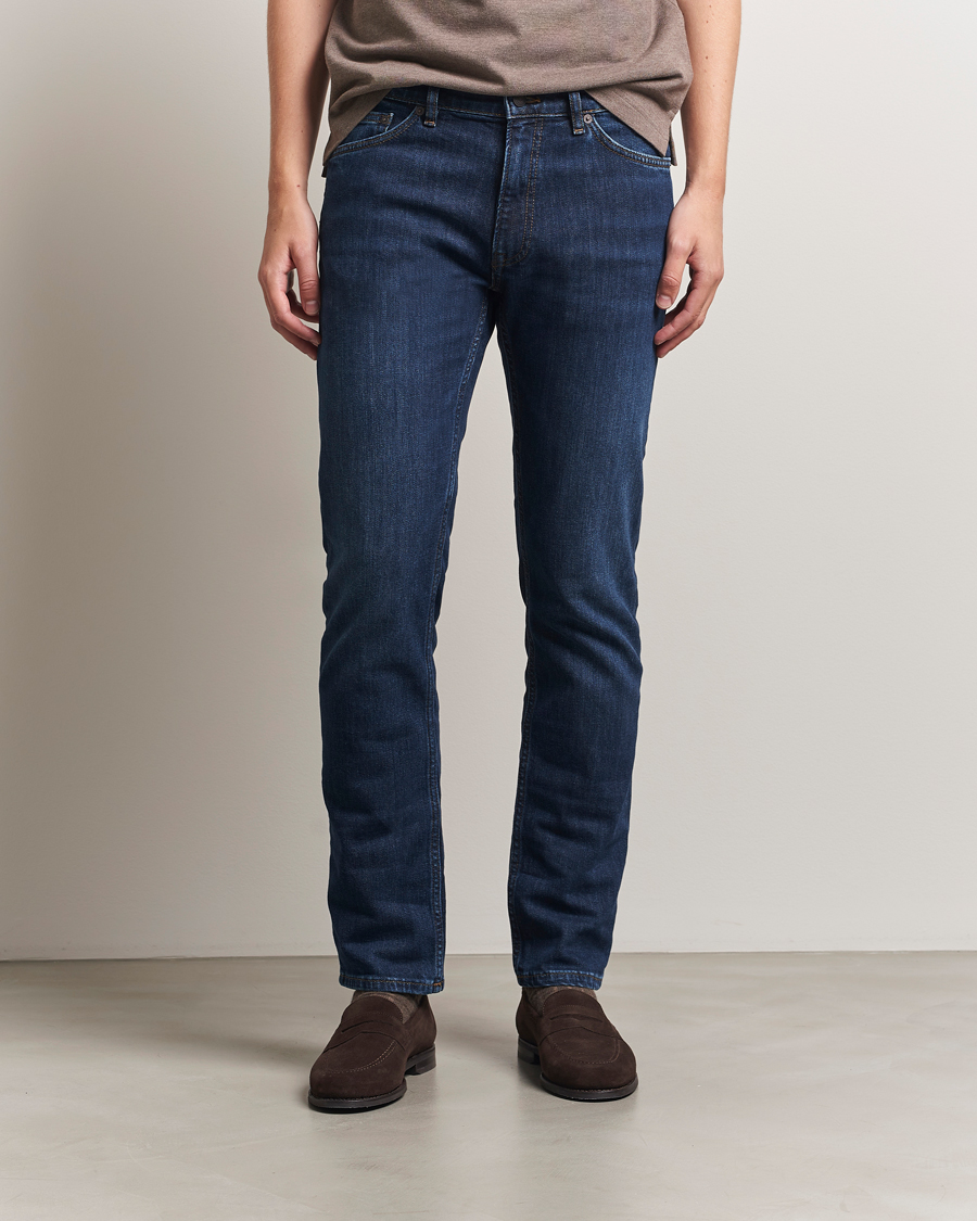 Herr | Jeans | Gant | Regular Fit Jeans Dark Blue Worn In