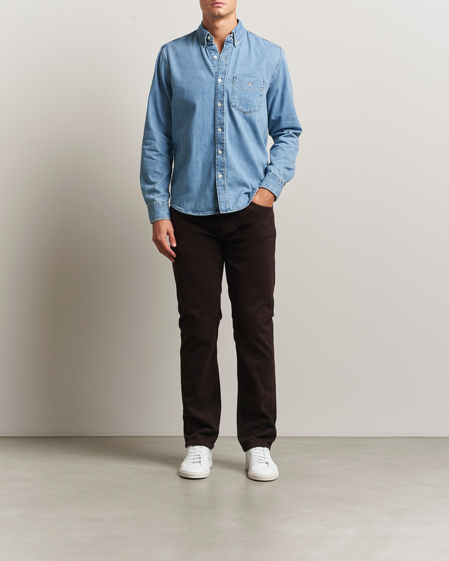 Herr | Byxor | Gant | Regular Fit Moleskin 5-Pocket Trousers Deep Brown