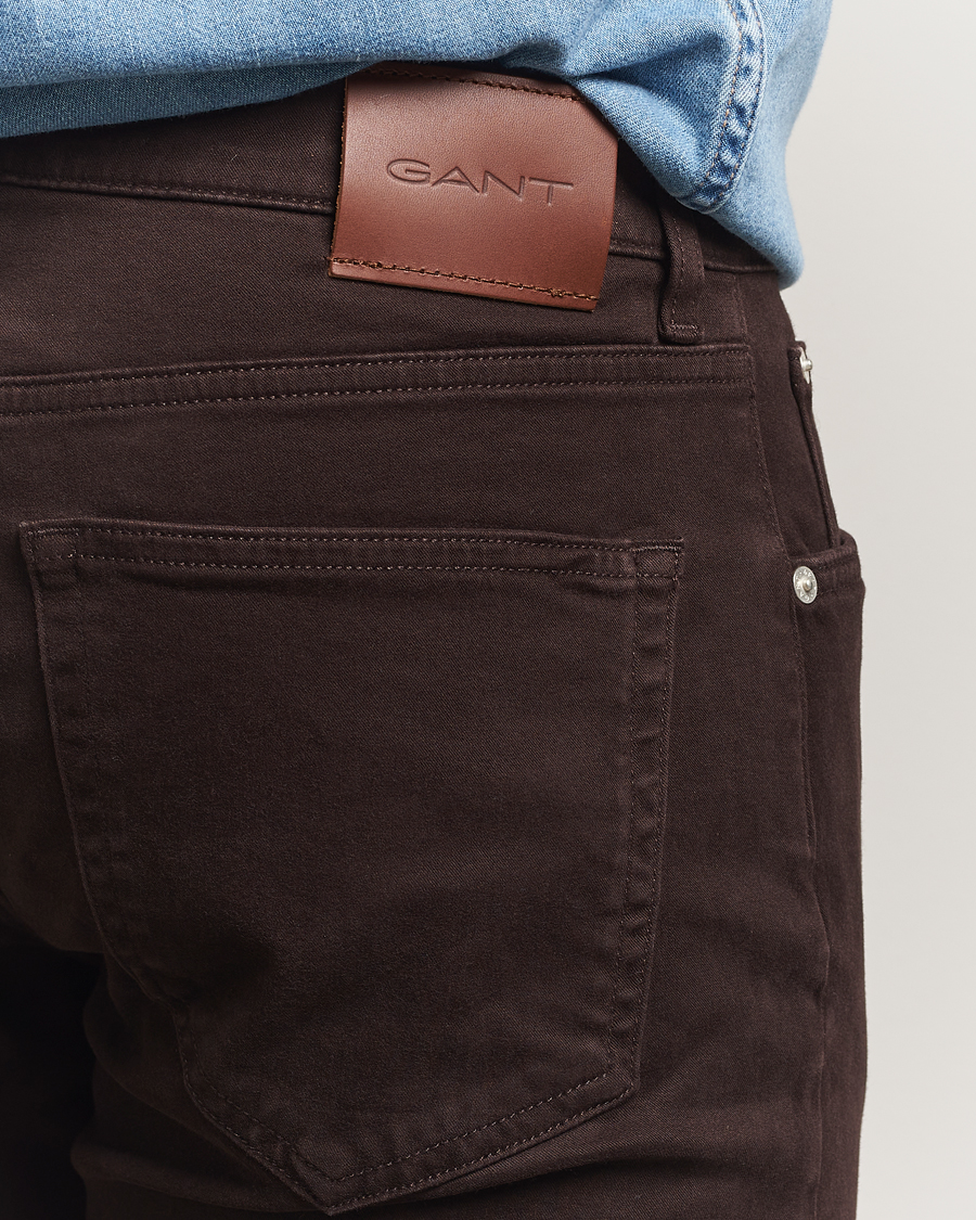 Herr | Byxor | Gant | Regular Fit Moleskin 5-Pocket Trousers Deep Brown