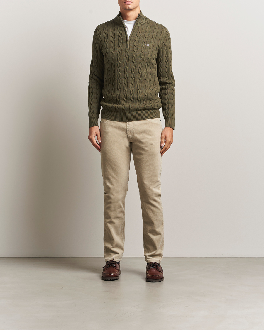 Herr | Byxor | Gant | Cord 5-Pocket Jeans Greige