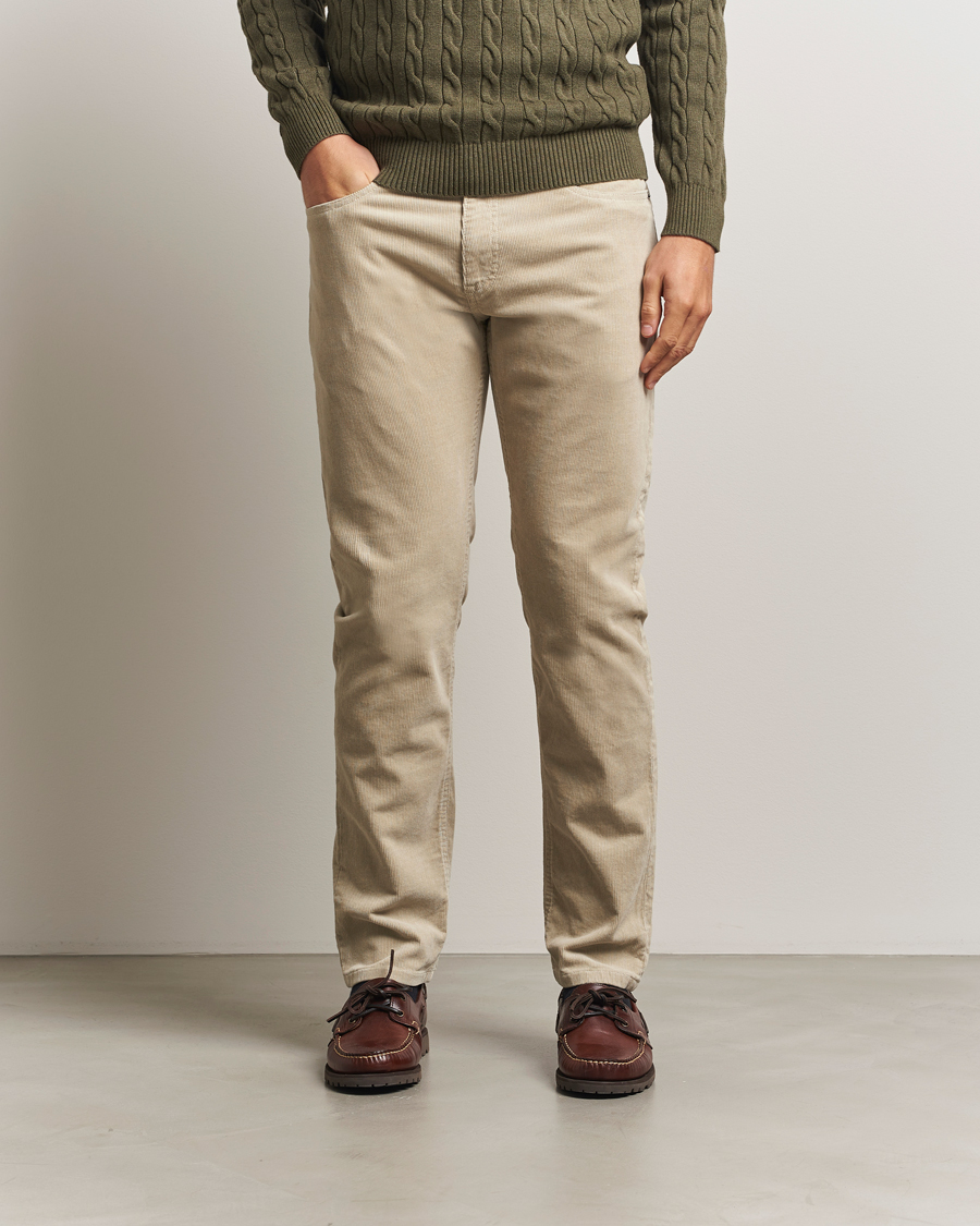 Herr | Byxor | Gant | Cord 5-Pocket Jeans Greige