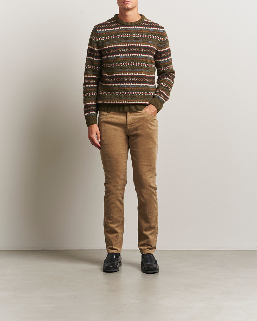 Herr | Byxor | GANT | Cord 5-Pocket Jeans Light Taupe