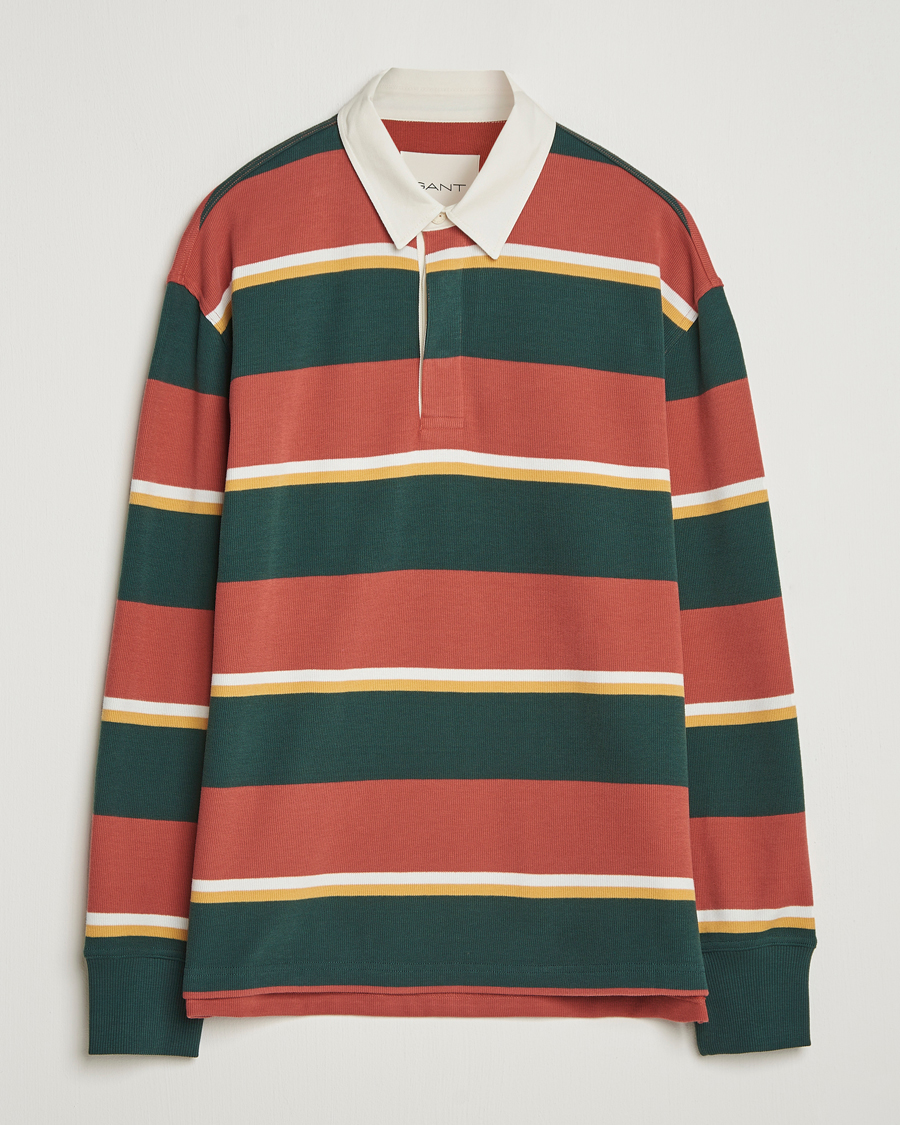 Herr | Tröjor | GANT | Striped Heavy Rugger Modern Rust