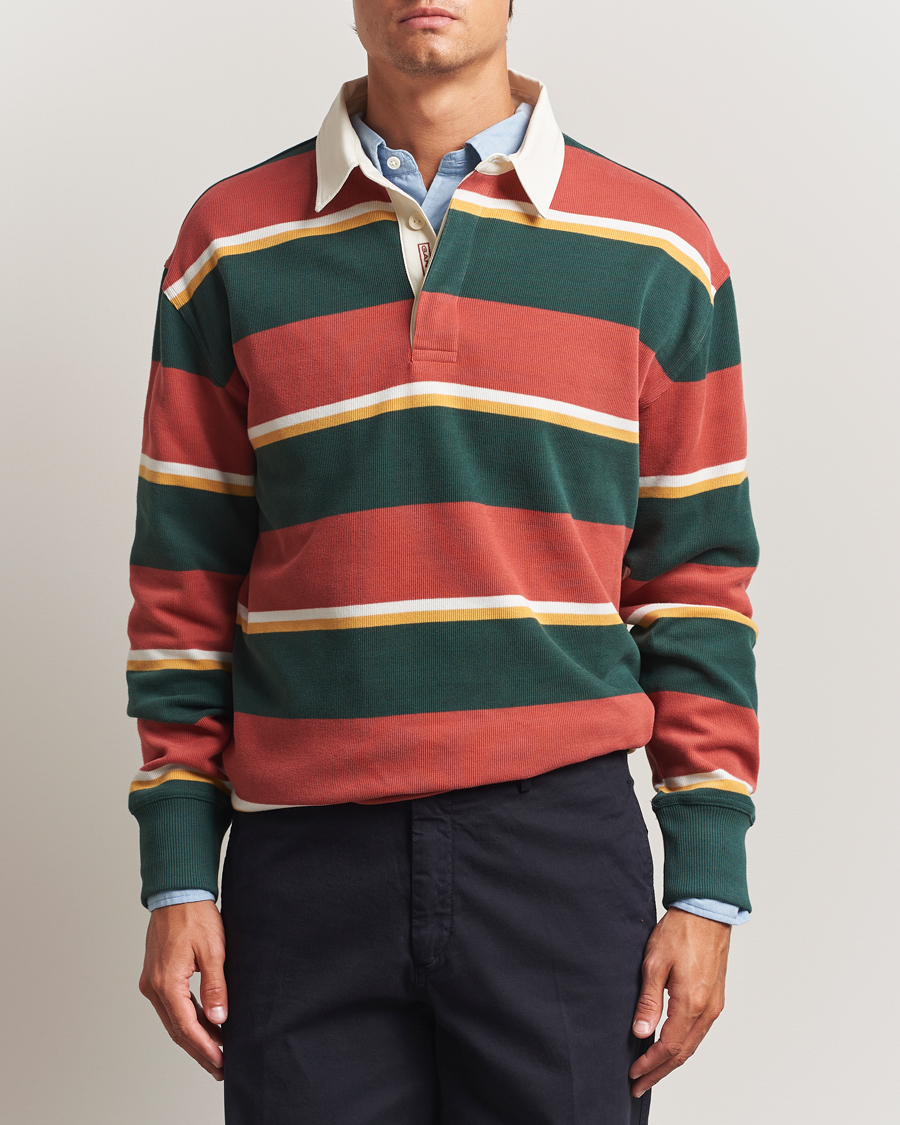 Herr | Tröjor | GANT | Striped Heavy Rugger Modern Rust