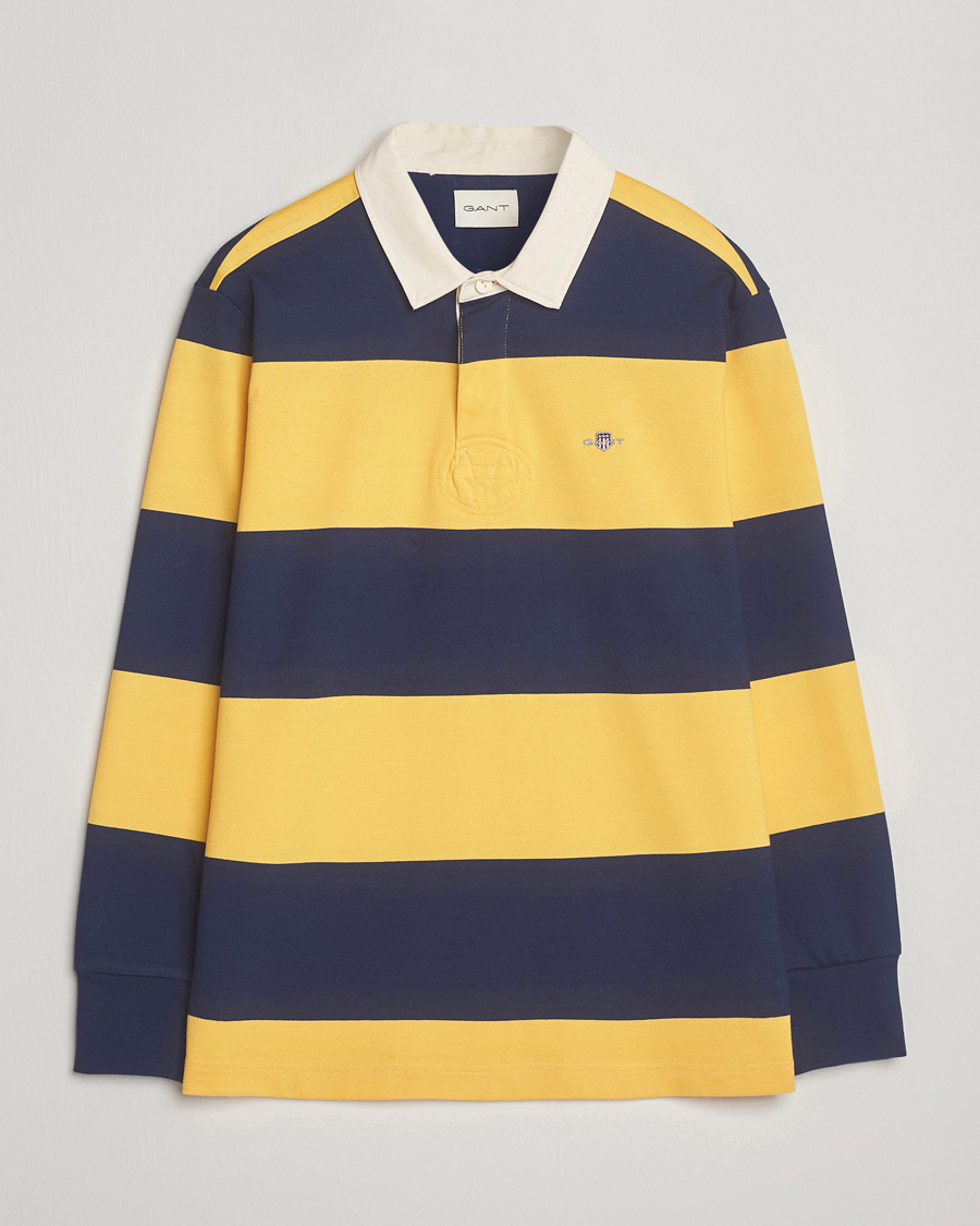 Herr | Tröjor | GANT | Striped Heavy Rugger Persian Blue