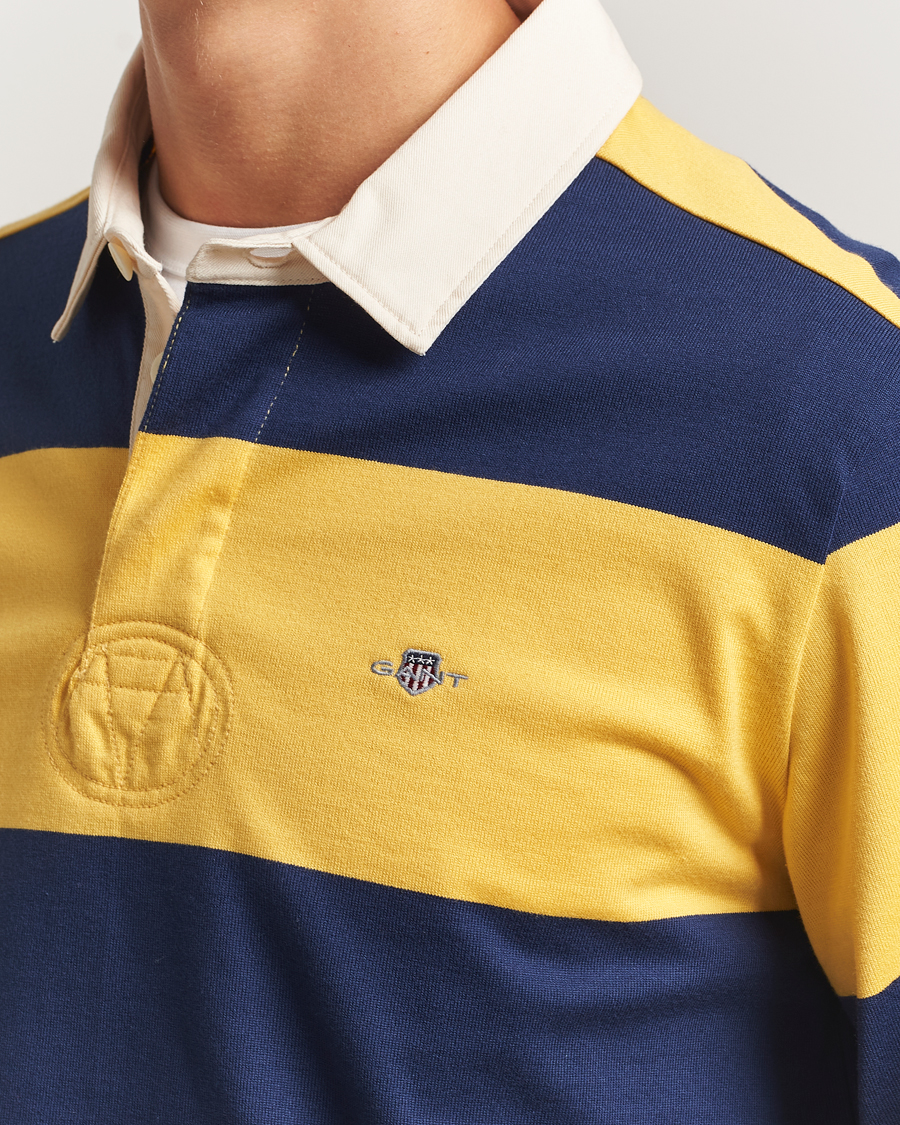 Herr | Tröjor | GANT | Striped Heavy Rugger Persian Blue