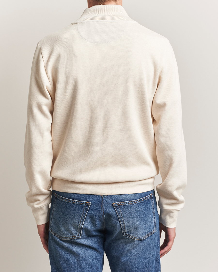 Herr | Tröjor | GANT | Sacker Rib Half Zip Cream