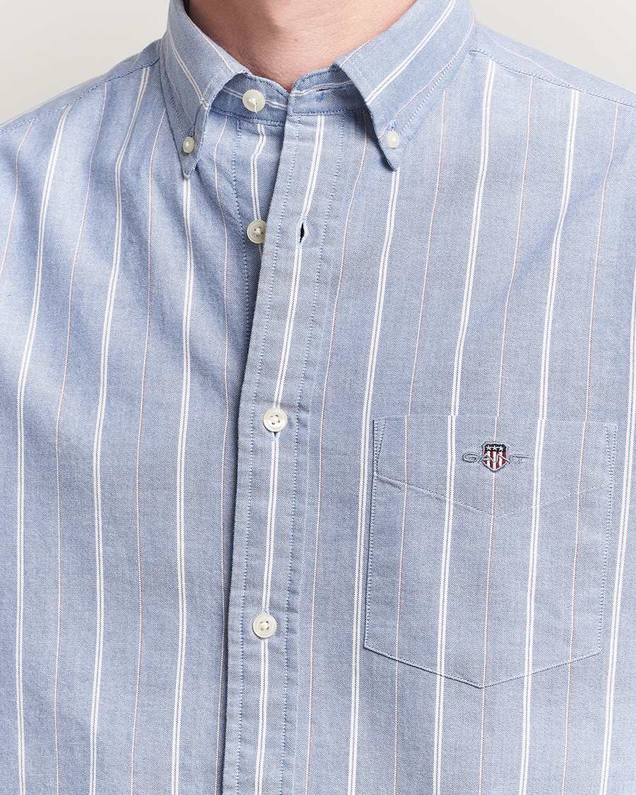 Herr | Skjortor | GANT | Regular Fit Classic Striped Oxford Shirt Rich Blue