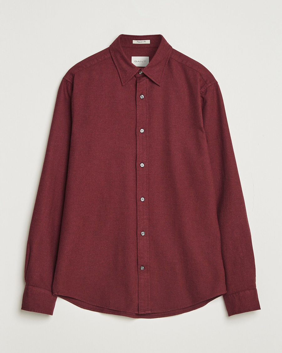 Herr | Skjortor | GANT | Regular Fit Flannel Shirt Plumped Red