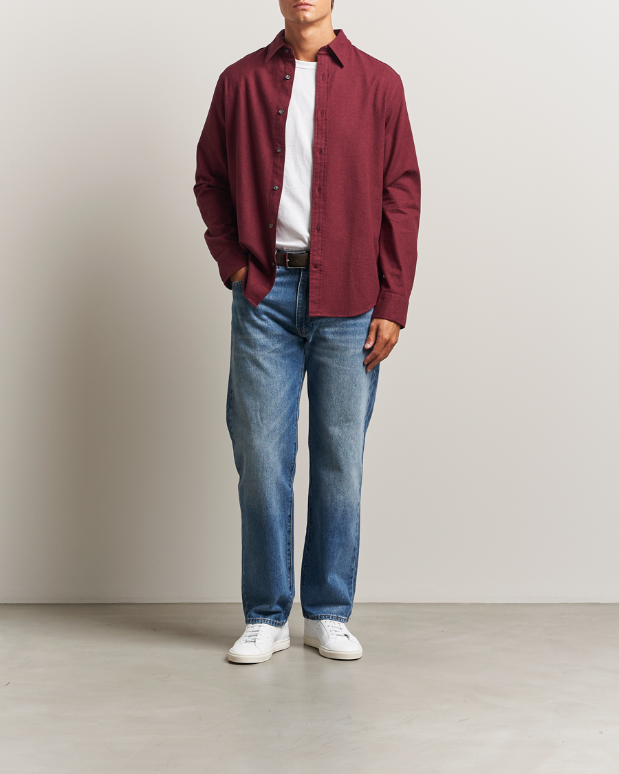 Herr | Skjortor | GANT | Regular Fit Flannel Shirt Plumped Red