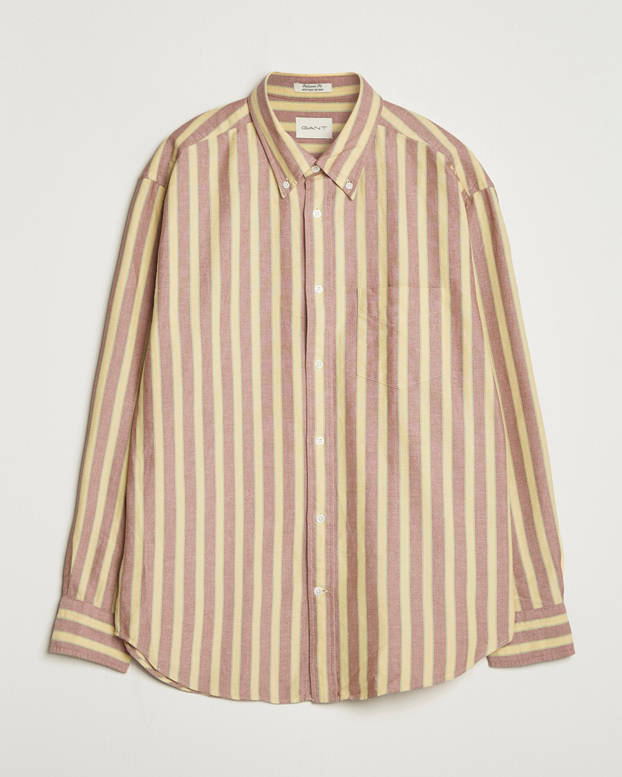 Herr | Skjortor | Gant | Relaxed Fit Striped Heritage Oxford Shirt Modern Rust