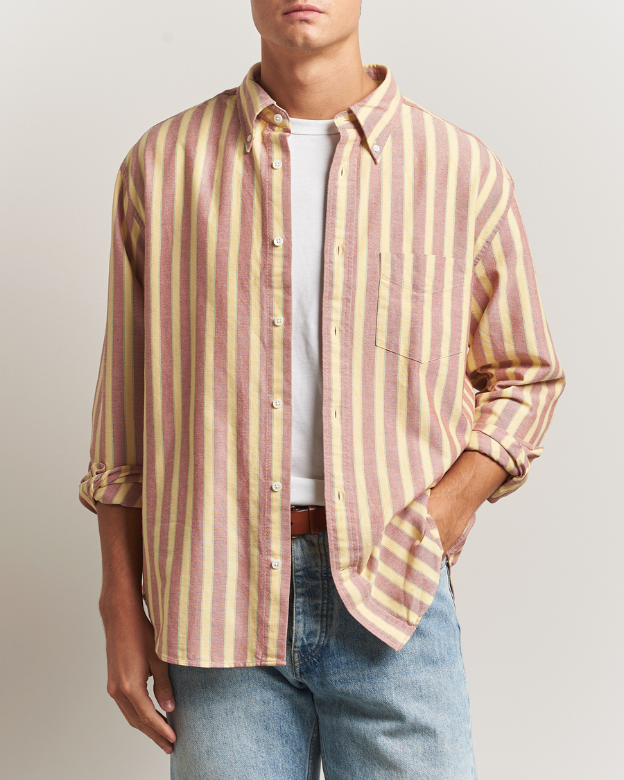 Herr | Skjortor | Gant | Relaxed Fit Striped Heritage Oxford Shirt Modern Rust