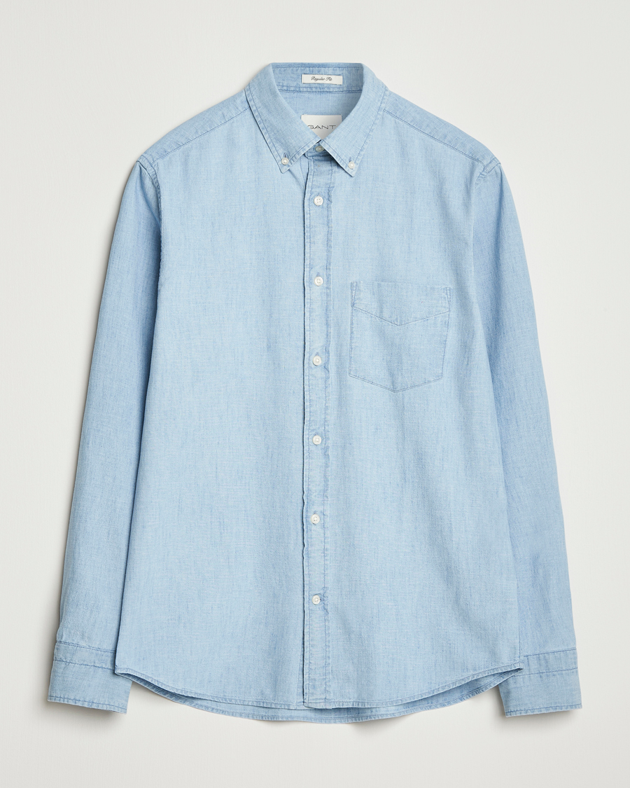 Herr | Skjortor | GANT | Regular Fit Chambray Shirt Light Blue