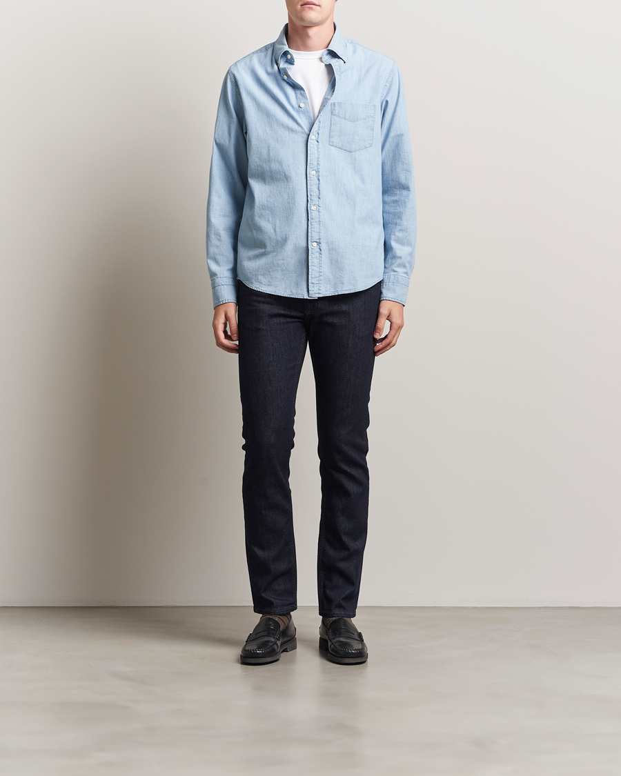 Herr | Skjortor | GANT | Regular Fit Chambray Shirt Light Blue