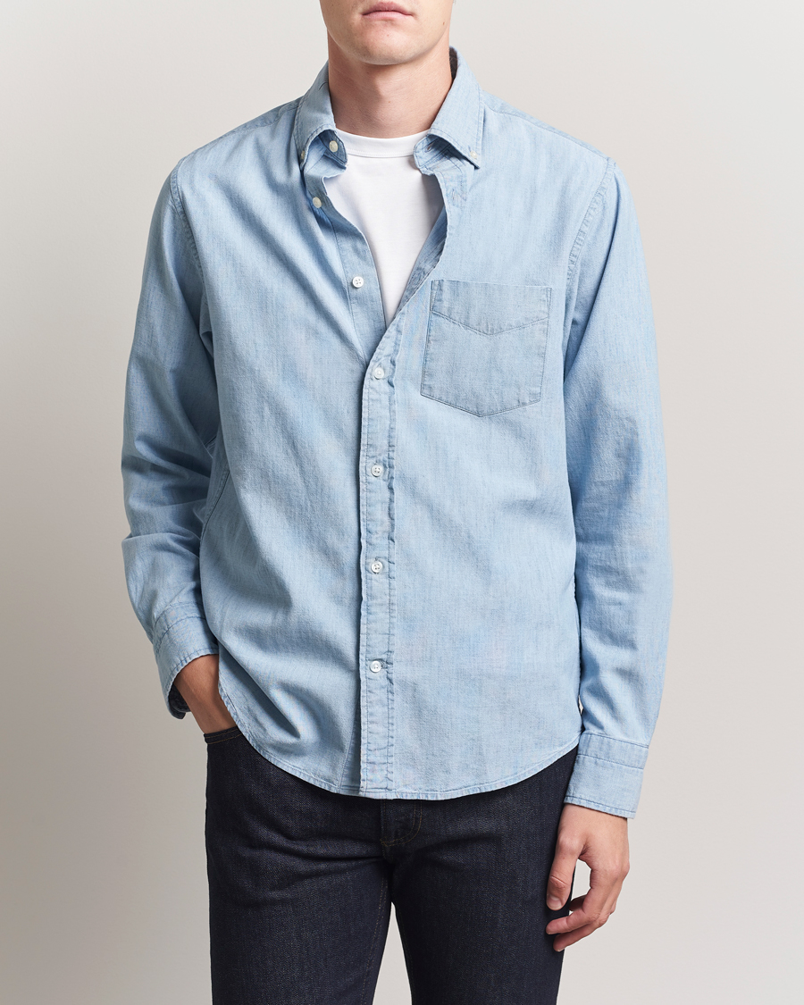 Herr | Skjortor | GANT | Regular Fit Chambray Shirt Light Blue
