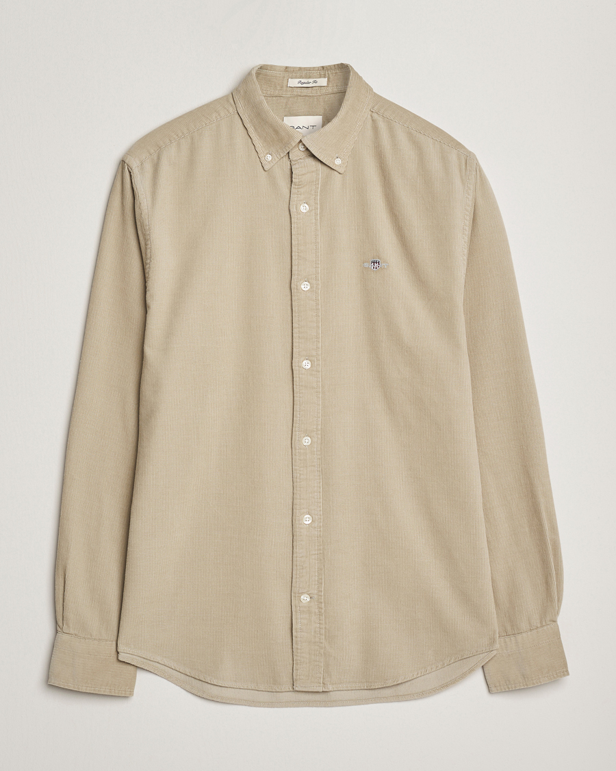 Herr | Skjortor | GANT | Regular Fit Corduroy Shirt Greige