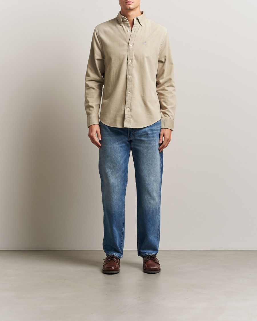 Herr | Skjortor | GANT | Regular Fit Corduroy Shirt Greige
