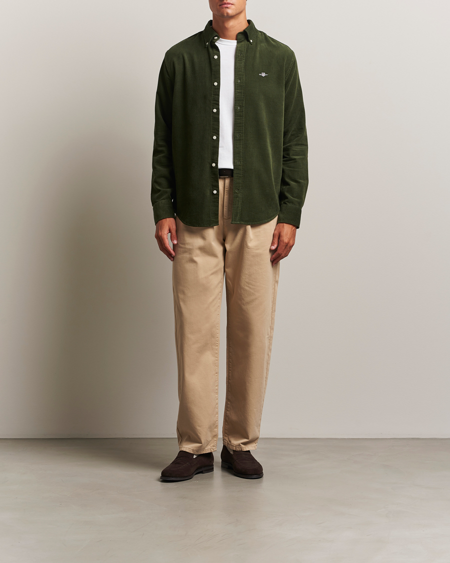 Herr | Skjortor | GANT | Regular Fit Corduroy Shirt Country Green