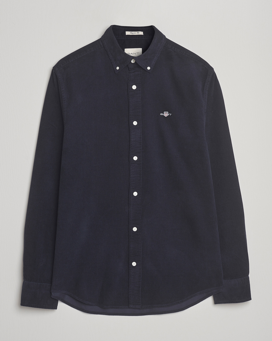 Herr | Skjortor | GANT | Regular Fit Corduroy Shirt Evening Blue