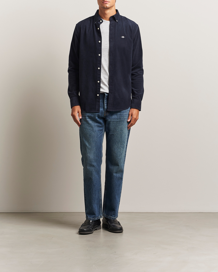 Herr | Skjortor | GANT | Regular Fit Corduroy Shirt Evening Blue