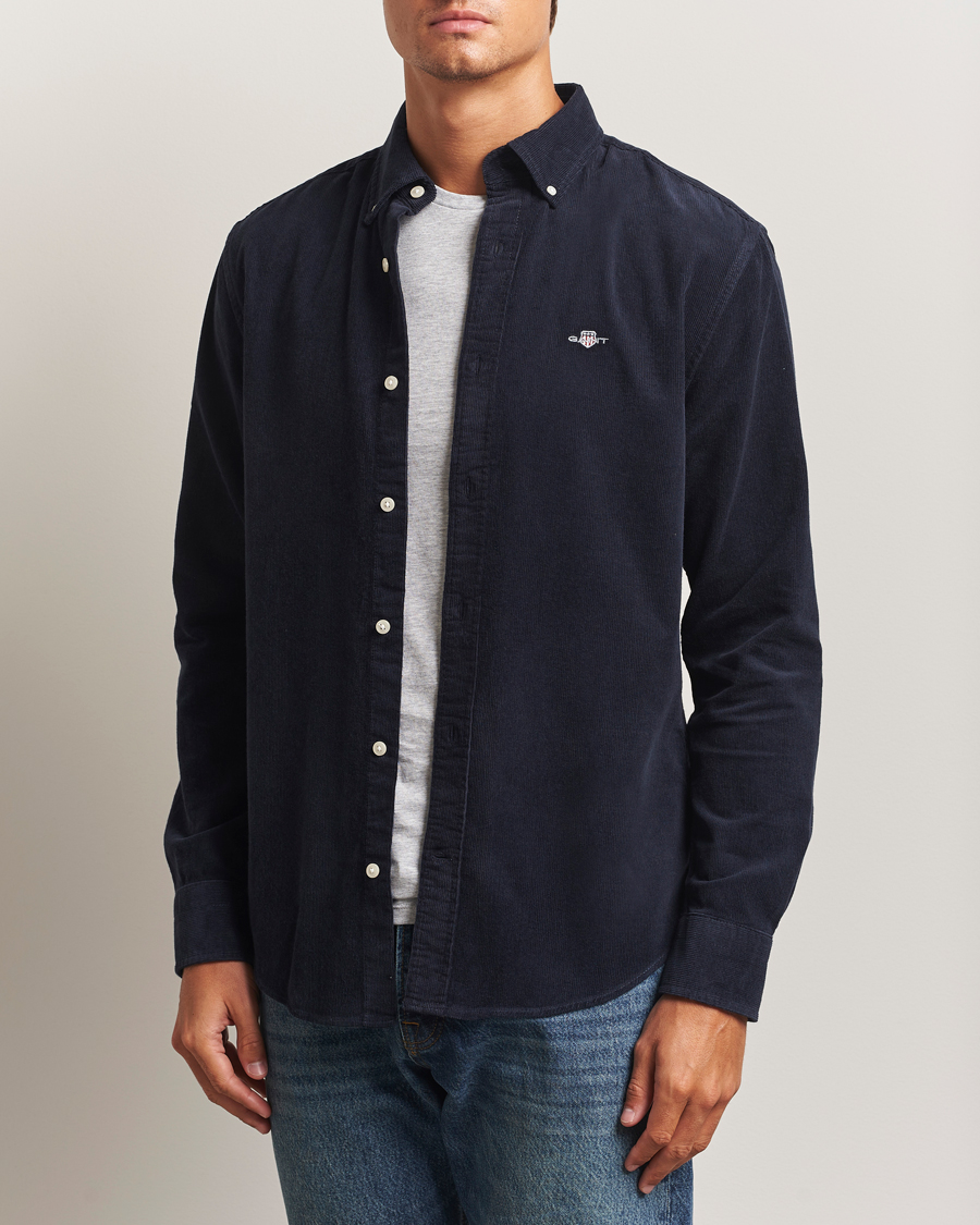 Herr | Skjortor | Gant | Regular Fit Corduroy Shirt Evening Blue