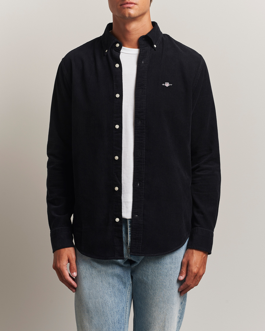 Herr | Skjortor | GANT | Regular Fit Corduroy Shirt Black