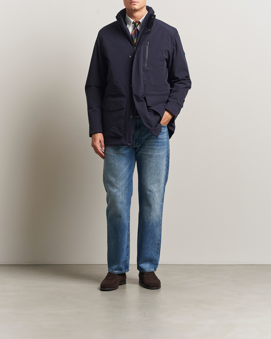 Herr | Jackor | Gant | Double Mid Length Field Jacket Evening Blue
