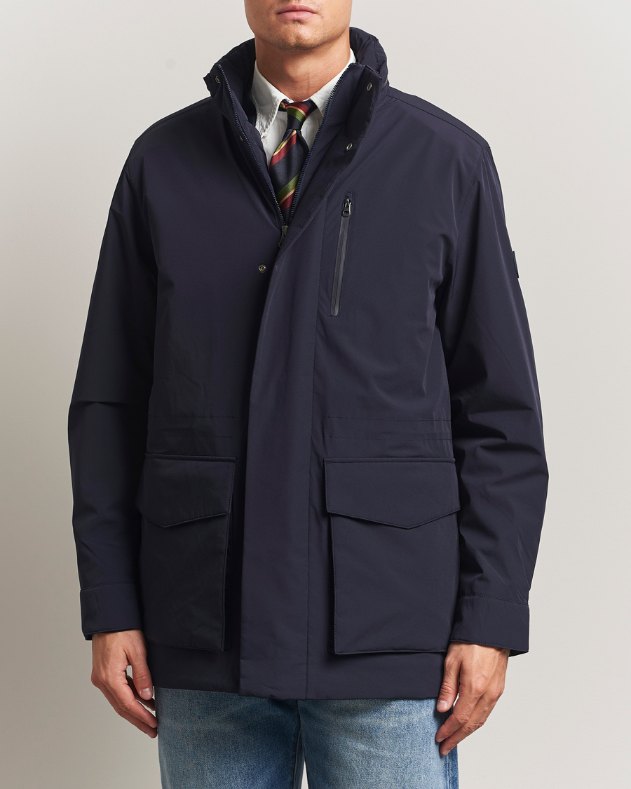 Herr | Jackor | Gant | Double Mid Length Field Jacket Evening Blue
