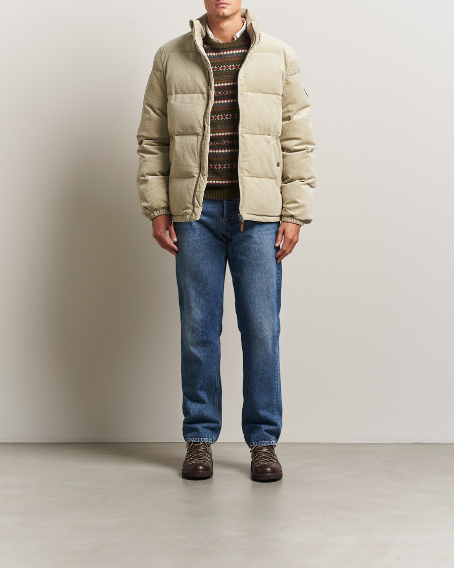 Herr | Jackor | GANT | Corduroy Down Puffer Jacker Greige