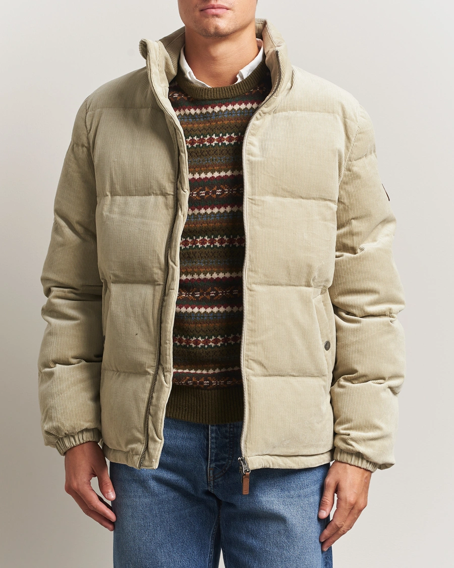 Herr | Jackor | GANT | Corduroy Down Puffer Jacker Greige