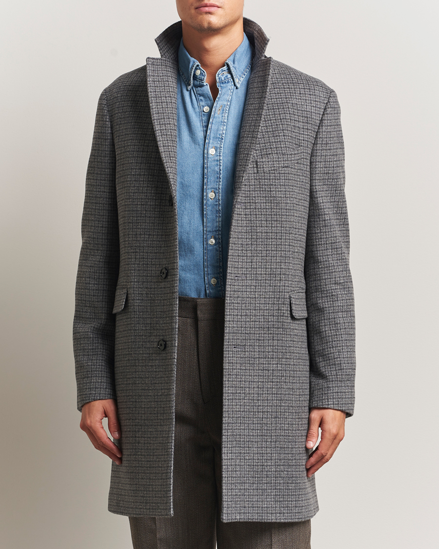 Herr | Jackor | GANT | Classic Wool Houndstooth Coat Black