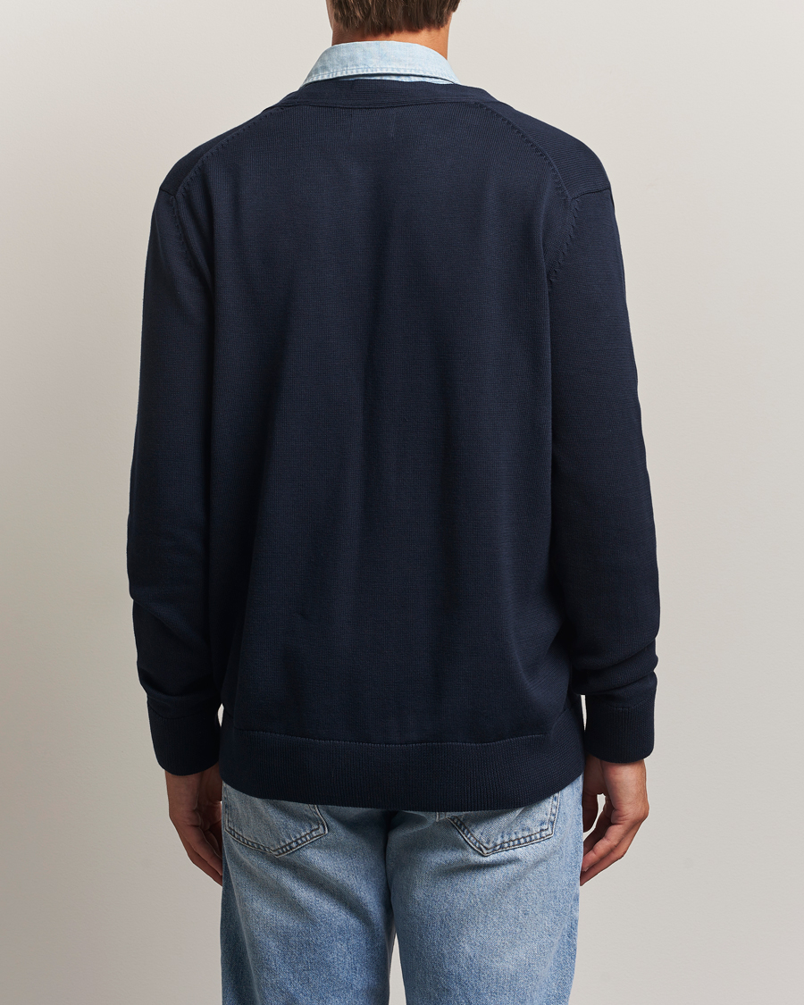 Herr | Tröjor | Gant | Casual Cotton Cardigan Evening Blue
