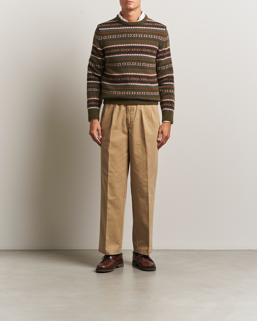 Herr | Tröjor | GANT | Fair Isle Knitted Crew Neck Sweater Country Green