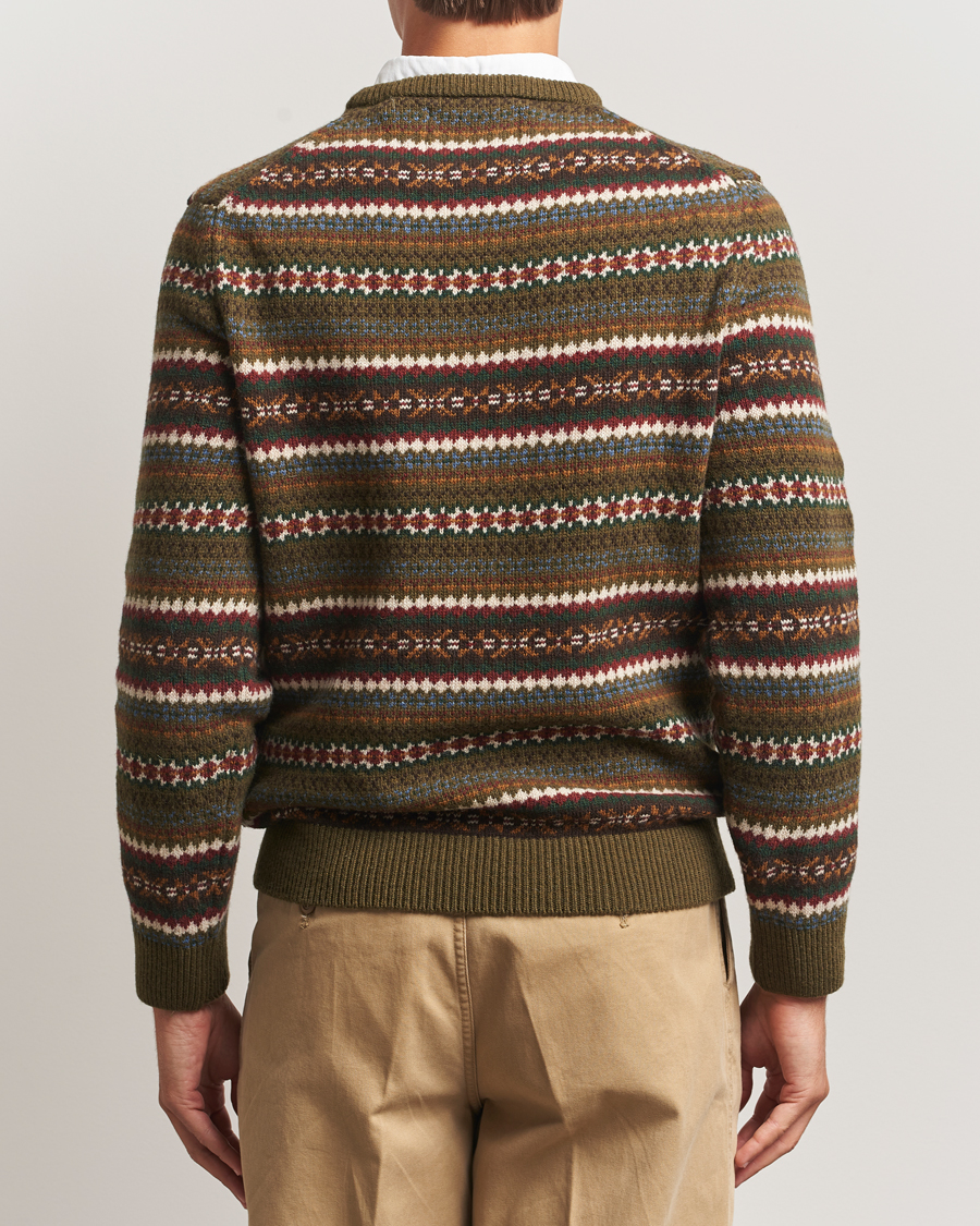 Herr | Tröjor | GANT | Fair Isle Knitted Crew Neck Sweater Country Green