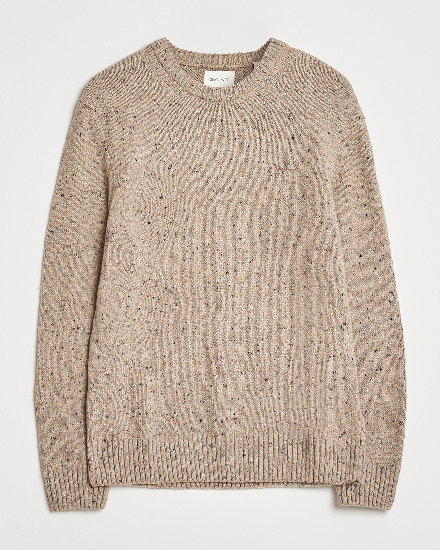 Herr | Tröjor | Gant | Neps Wool Crew Neck Sand Melange