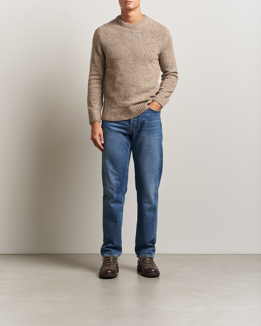 Herr | Tröjor | GANT | Neps Wool Crew Neck Sand Melange