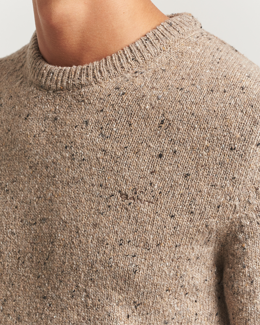 Herr | Tröjor | Gant | Neps Wool Crew Neck Sand Melange