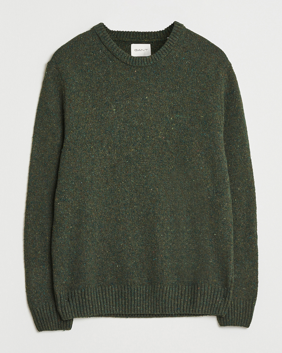 Herr | Tröjor | GANT | Neps Wool Crew Neck Country Green