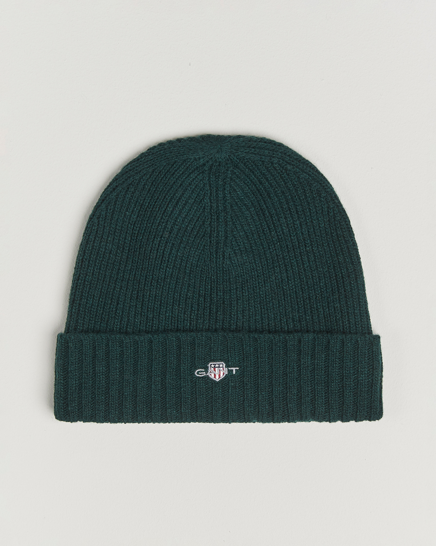 Herr | Mössor | GANT | Wool Lined Beanie Tartan Green