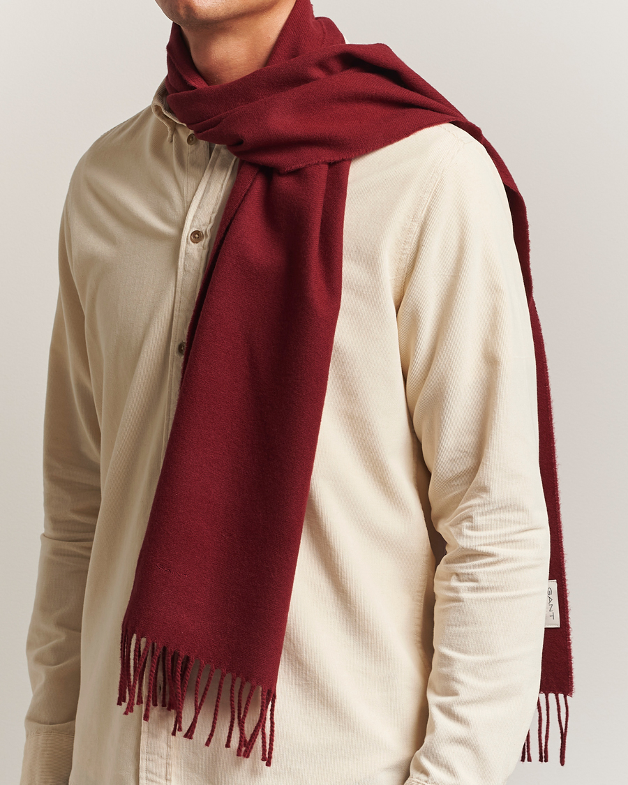 Herr | Halsdukar | GANT | Wool Scarf Plumped Red