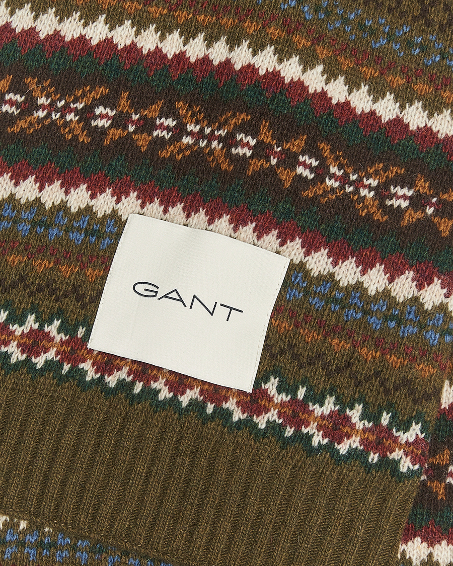 Herr | Halsdukar | GANT | Fair Isle Scarf Country Green